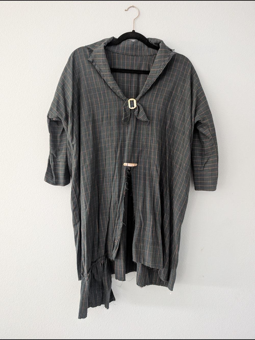 Plaid High-Low Tunic With Shell Details